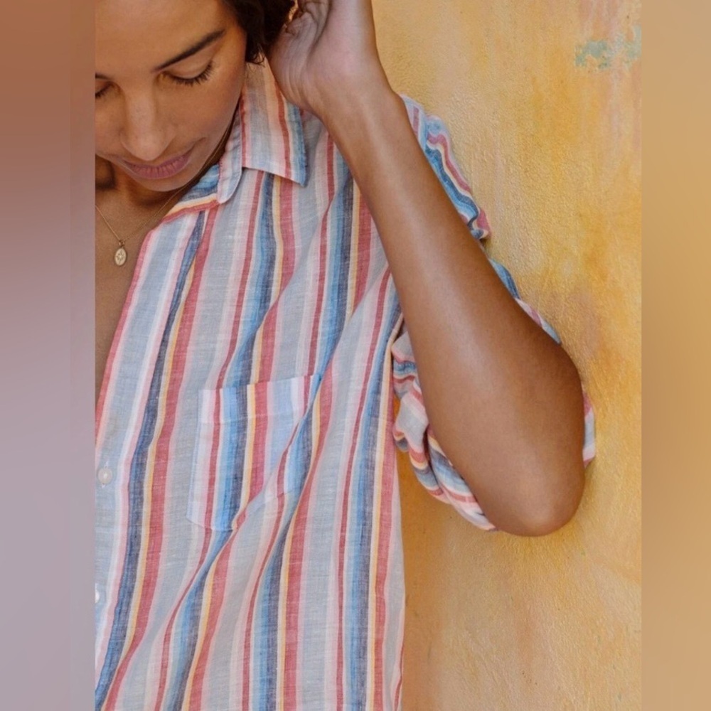 Frank & Eileen Multicolor Linen Striped Barry Shirt - XS - Picture 5 of 12